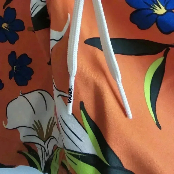 VANS Floral Orange Music 17" Relaxed Shorts No Lining Swim Trunks Men Size Small - Picture 5 of 8